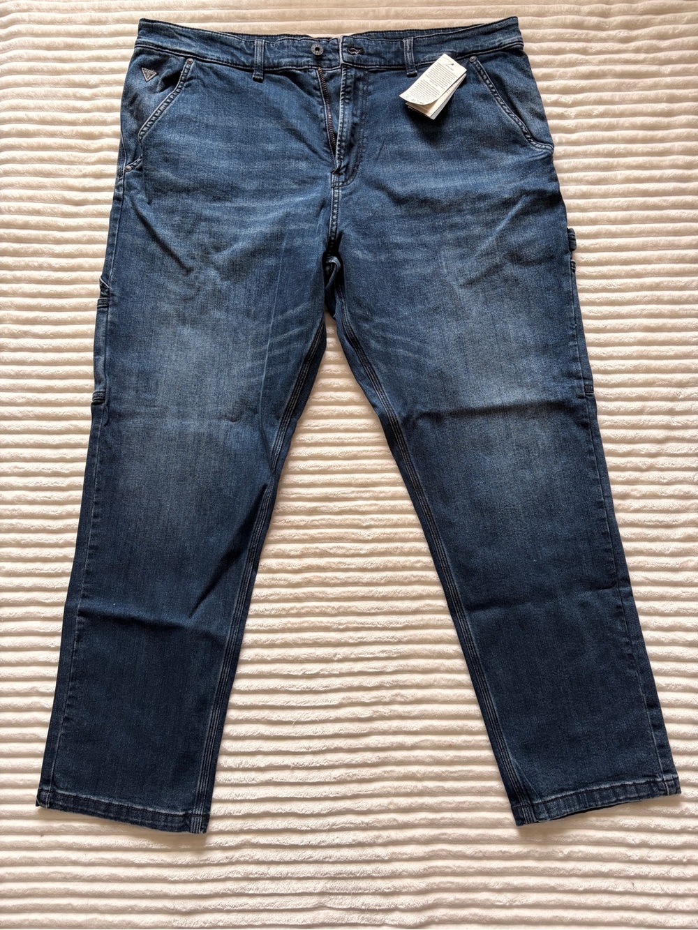 Guess Men's 38 Straight Jeans in Dark Blue Denim Construction style NWT